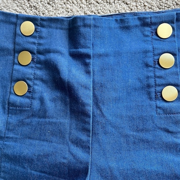 LOFT curvy high waist lyocell stretch side zip denim shorts - Picture 2 of 11